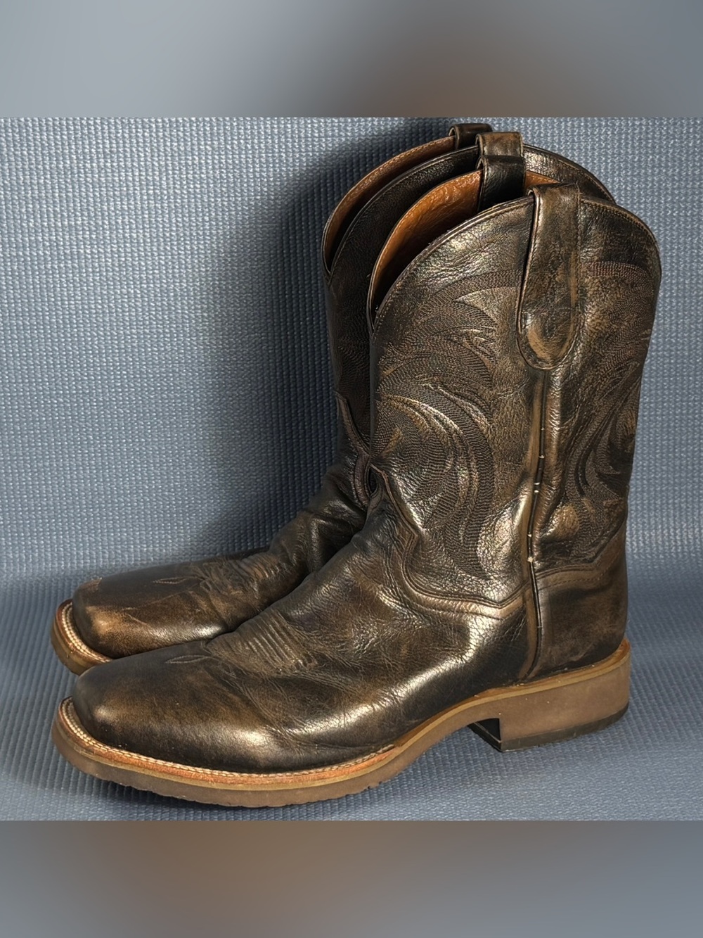 Dan Post Men’s Square Toe Distressed Brown Cowboy Western Boots Size 13